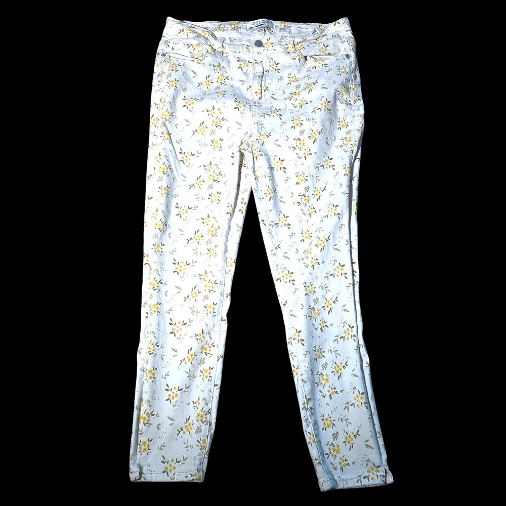 Judy Blue Women’s Daisy Print Ankle Skinny Fit Jeans, Size 15 (32)
